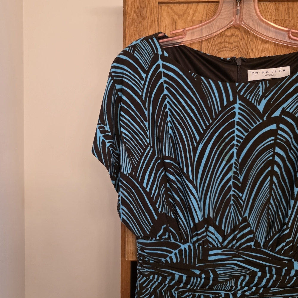 TRINA TURK | Blue Ombre Palm Print Dress – Women’s Size 8 - Picture 5 of 6